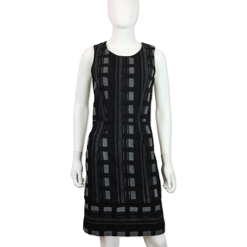 Balenciaga 2010 Black Check Plaid Sleeveless Dress