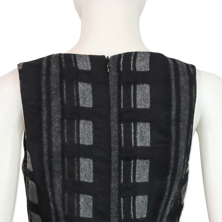 Balenciaga 2010 Black Check Plaid Sleeveless Dress