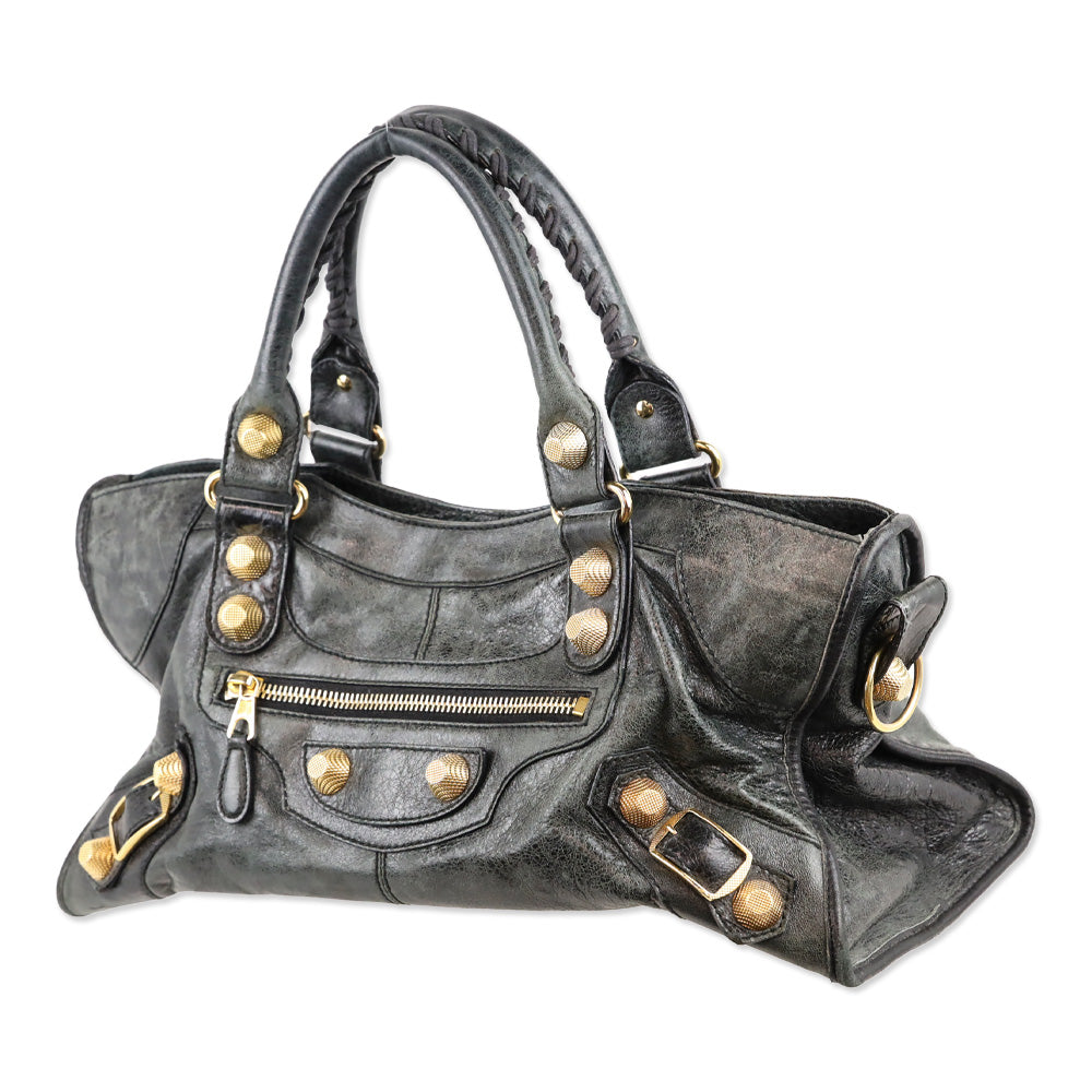 Balenciaga Anthracite Agneau Leather Giant 21 Gold Hardware Part Time Bag