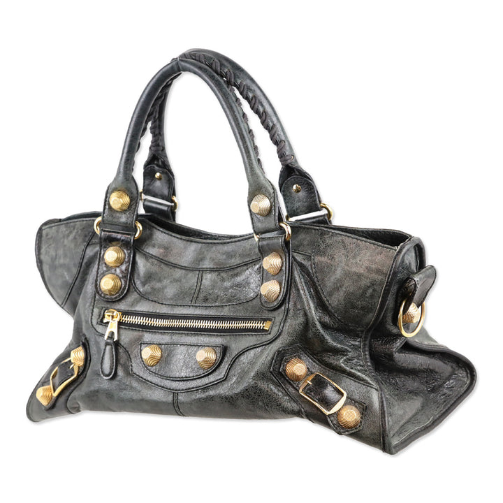 Balenciaga Anthracite Agneau Leather Giant 21 Gold Hardware Part Time Bag