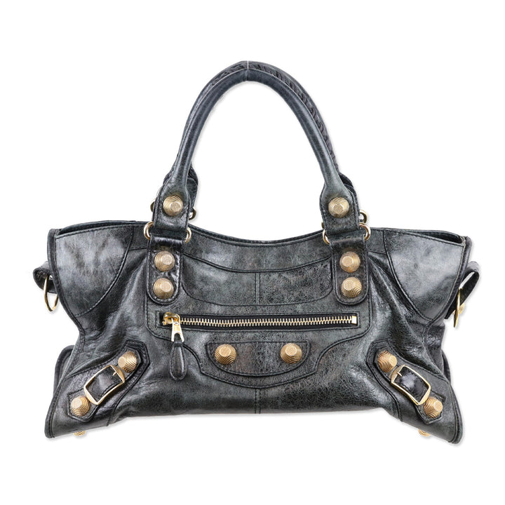 Balenciaga Anthracite Agneau Leather Giant 21 Gold Hardware Part Time Bag