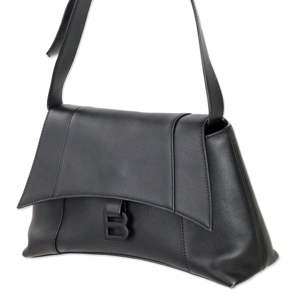 Balenciaga Black Leather Small Soft Hourglass Shoulder Bag
