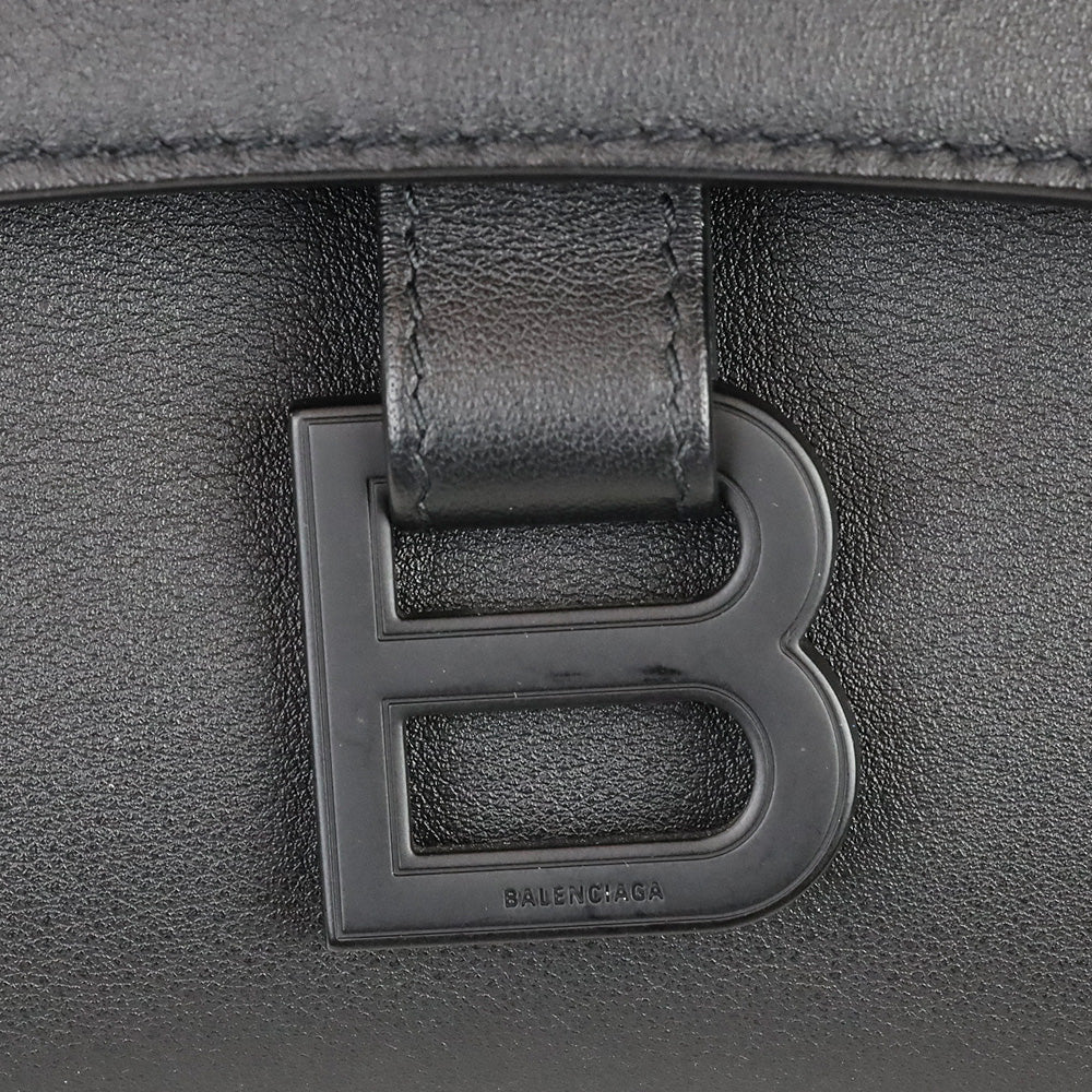 Balenciaga Black Leather Small Soft Hourglass Shoulder Bag