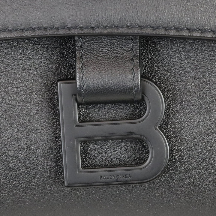 Balenciaga Black Leather Small Soft Hourglass Shoulder Bag