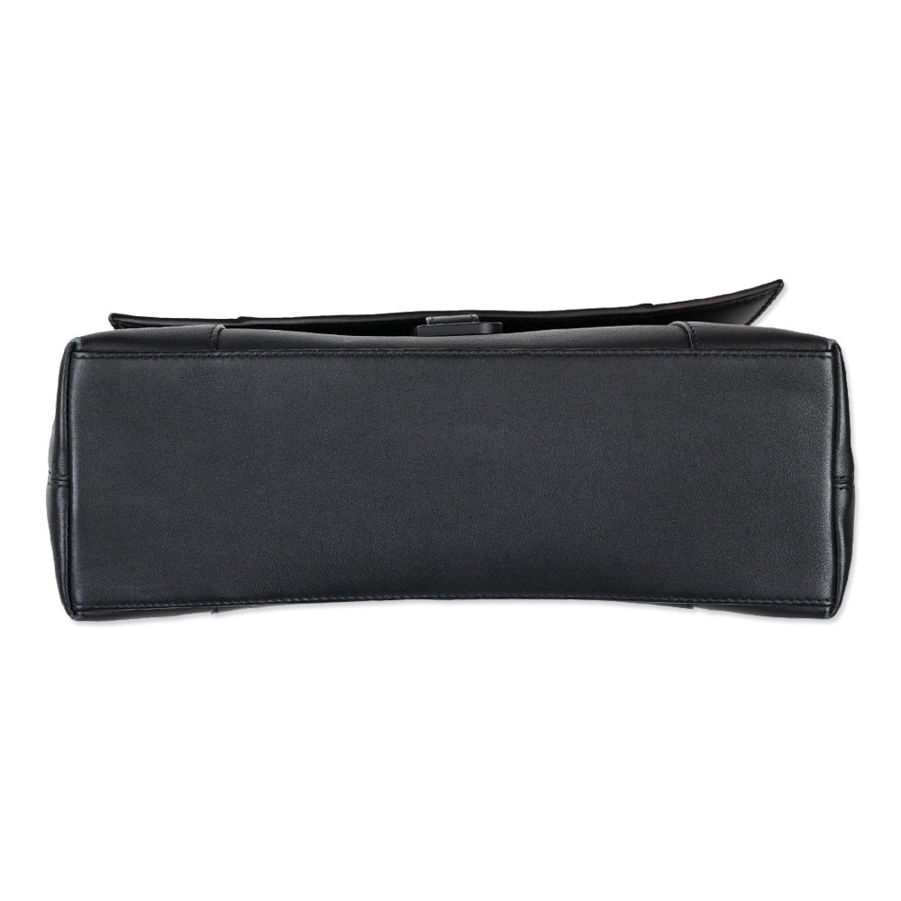 Balenciaga Black Leather Small Soft Hourglass Shoulder Bag