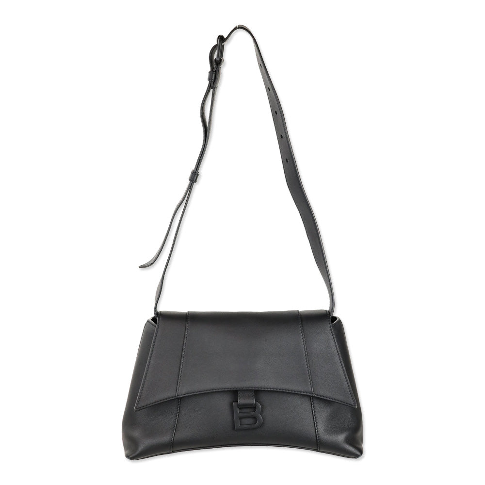 Balenciaga Black Leather Small Soft Hourglass Shoulder Bag