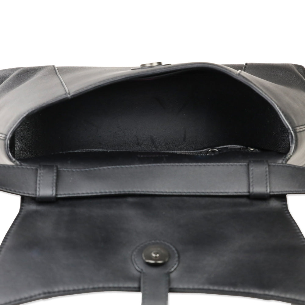 Balenciaga Black Leather Small Soft Hourglass Shoulder Bag