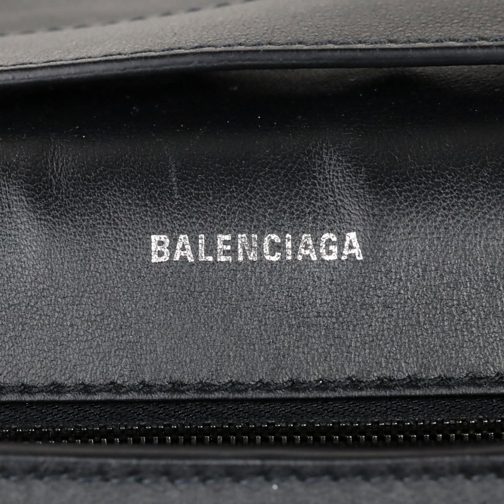 Balenciaga Black Leather Small Soft Hourglass Shoulder Bag