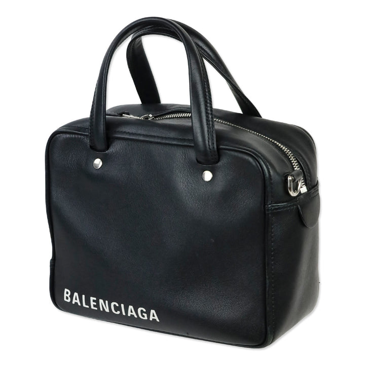 Balenciaga Black Leather XS Triangle Square Bag