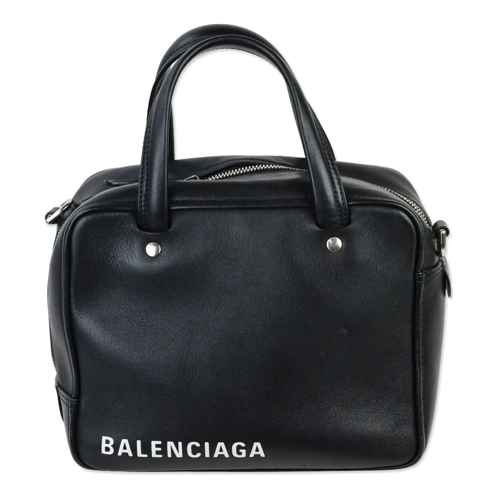 Balenciaga Black Leather XS Triangle Square Bag