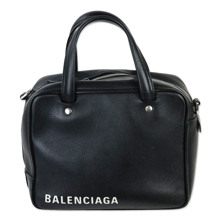 Balenciaga Black Leather XS Triangle Square Bag