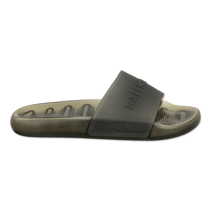 Balenciaga Black Transparent Rubber Pool Slide Sandal