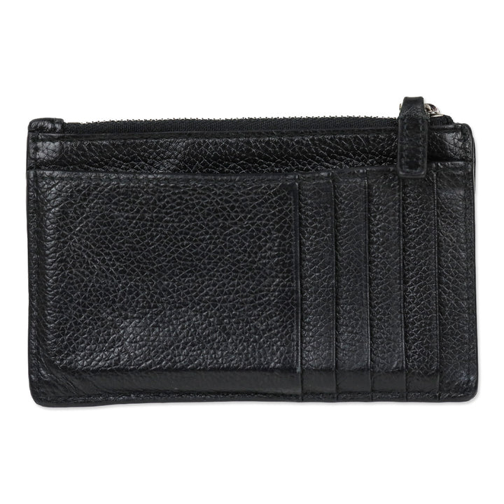 Balenciaga Black/Fluorescent Green Grained Leather Cash Long Coin And Card Holder