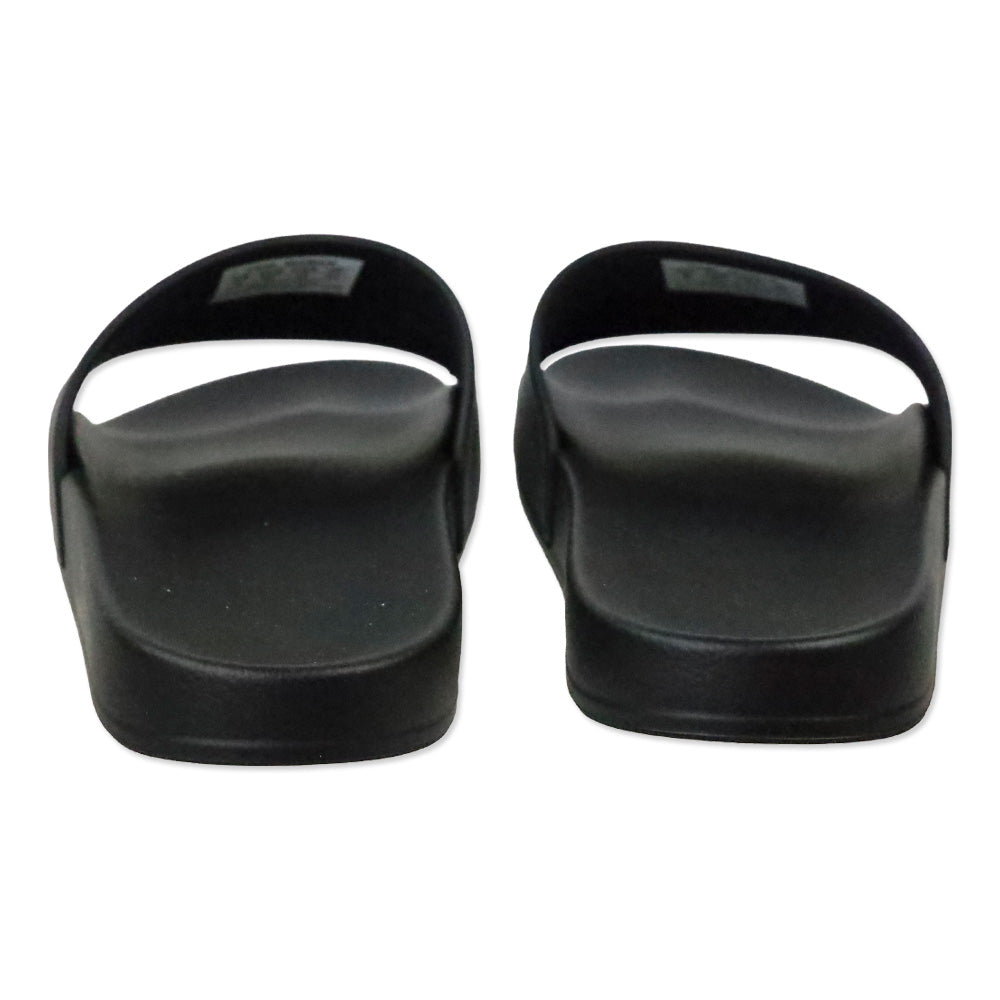 Balenciaga Black/White Smooth Rubber Logo Pool Slide Sandals