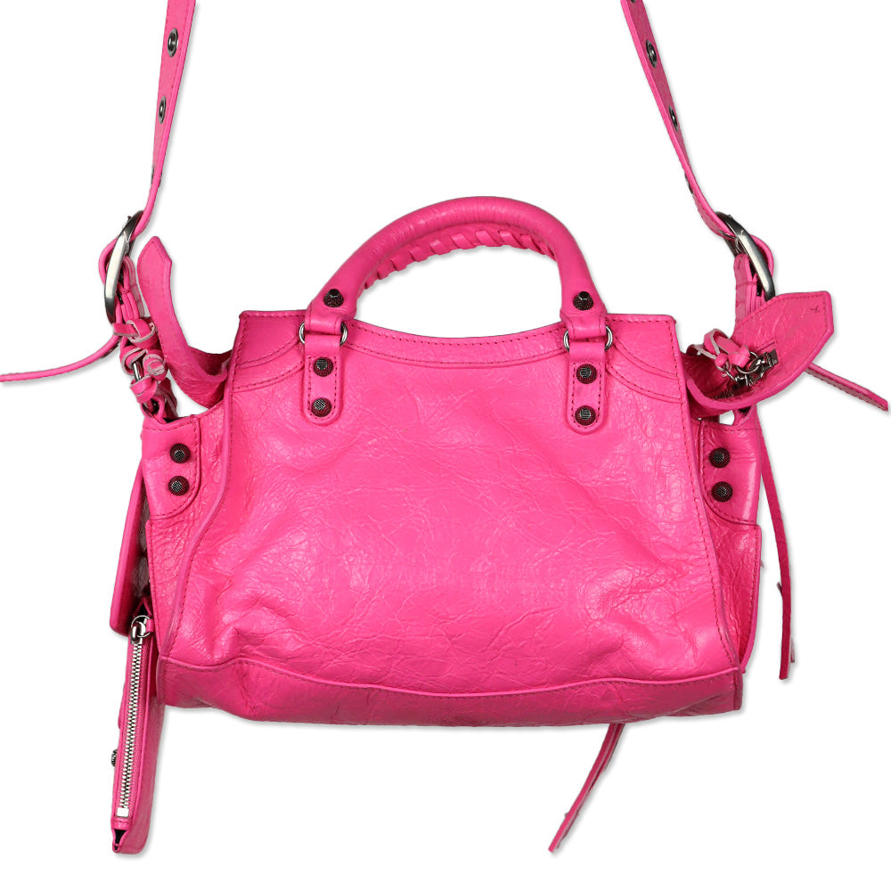 Balenciaga Neon Pink Neo Cagole XS Handbag | DBLTKE Luxury