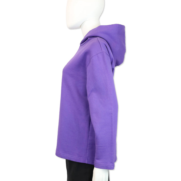 Balenciaga Purple Rhinestone Bébé Cropped Logo Hoodie