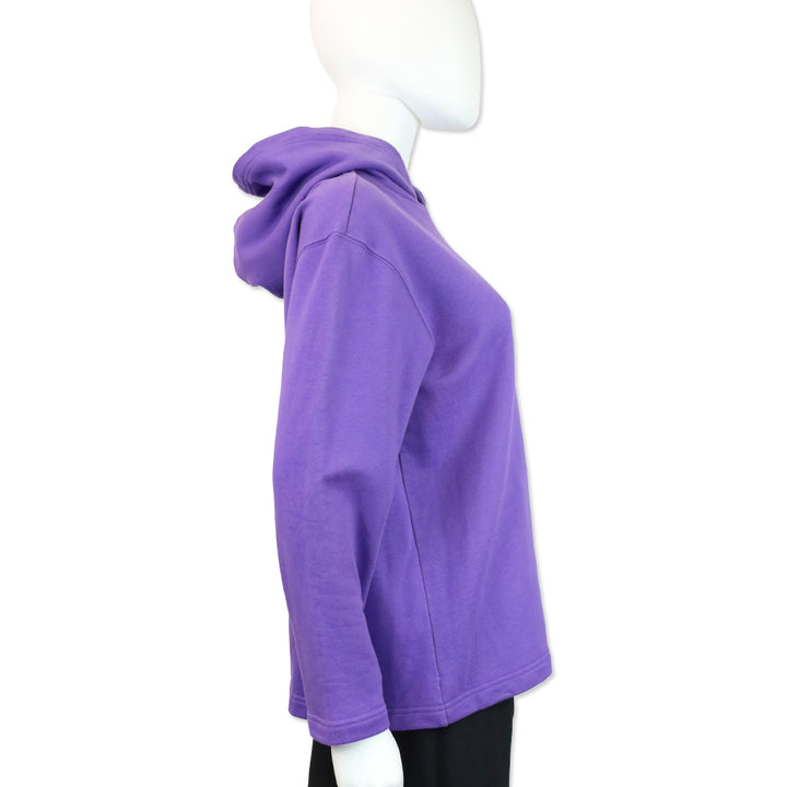 Balenciaga Purple Rhinestone Bébé Cropped Logo Hoodie