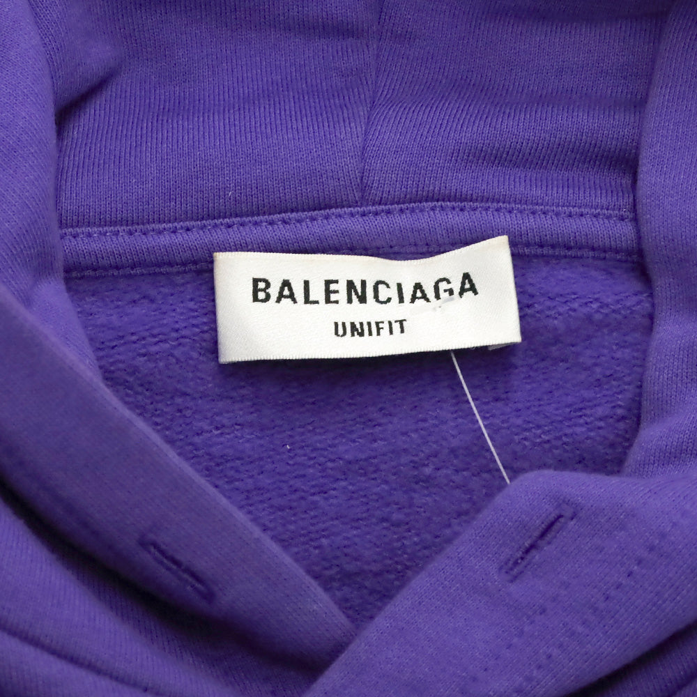 Balenciaga Purple Rhinestone Bébé Cropped Logo Hoodie