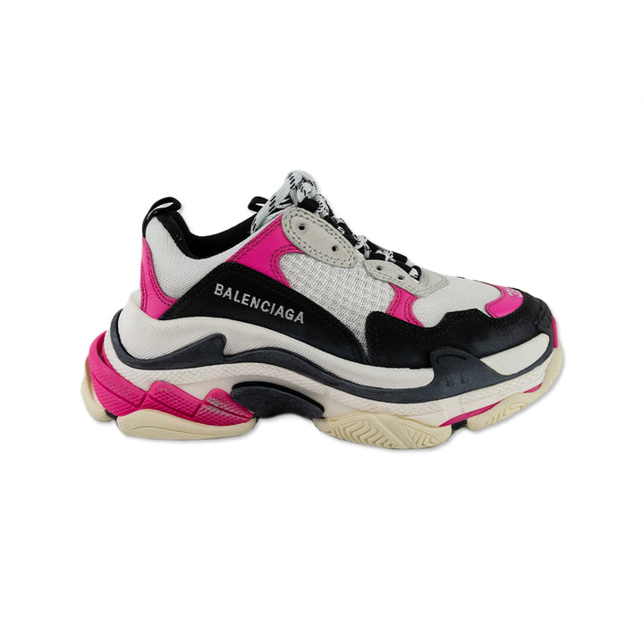 Balenciaga Tri Color Leather And Mesh Triple S Sneaker