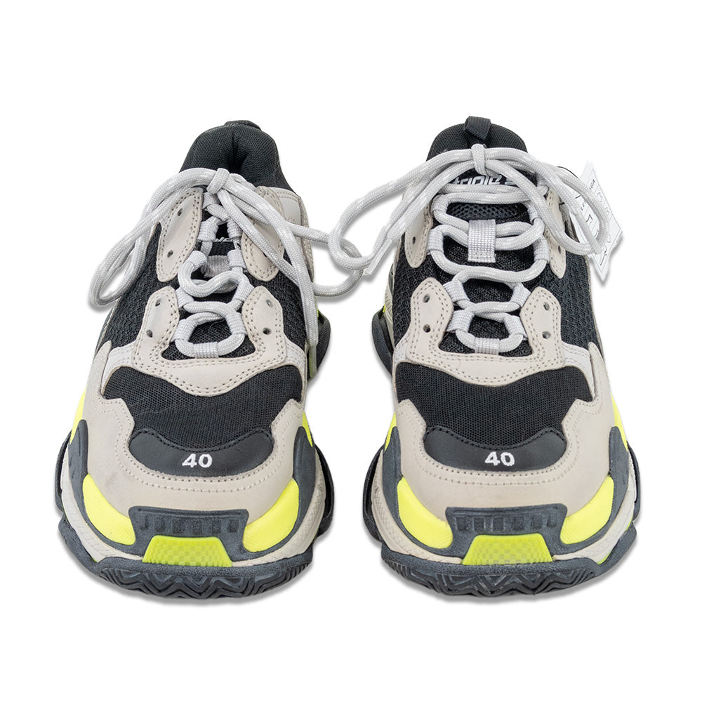 Balenciaga Triple S Fluorescent Yellow Black Sneakers