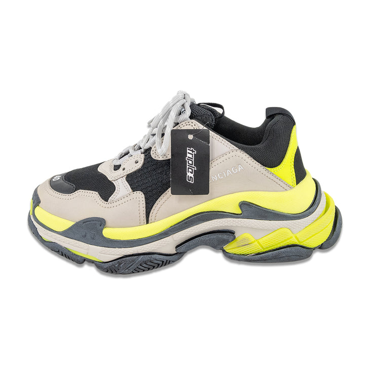 Balenciaga Triple S Fluorescent Yellow Black Sneakers