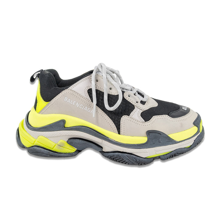 Balenciaga Triple S Fluorescent Yellow Black Sneakers