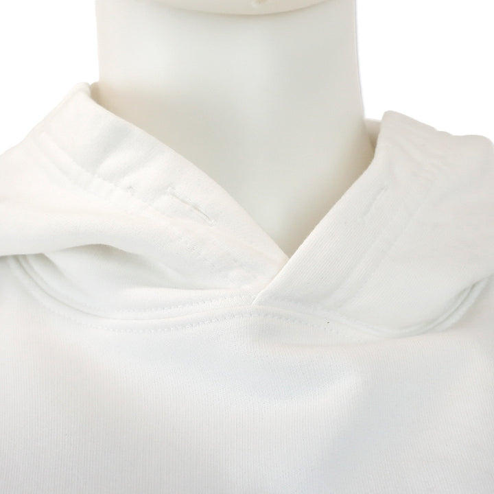 Balenciaga White Cotton Paris Balenciaga Embroidered Logo Hoodie