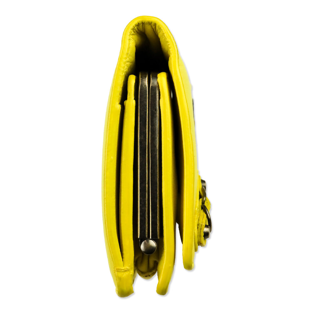 Balenciaga Yellow Leather Papier Wand Long Clutch