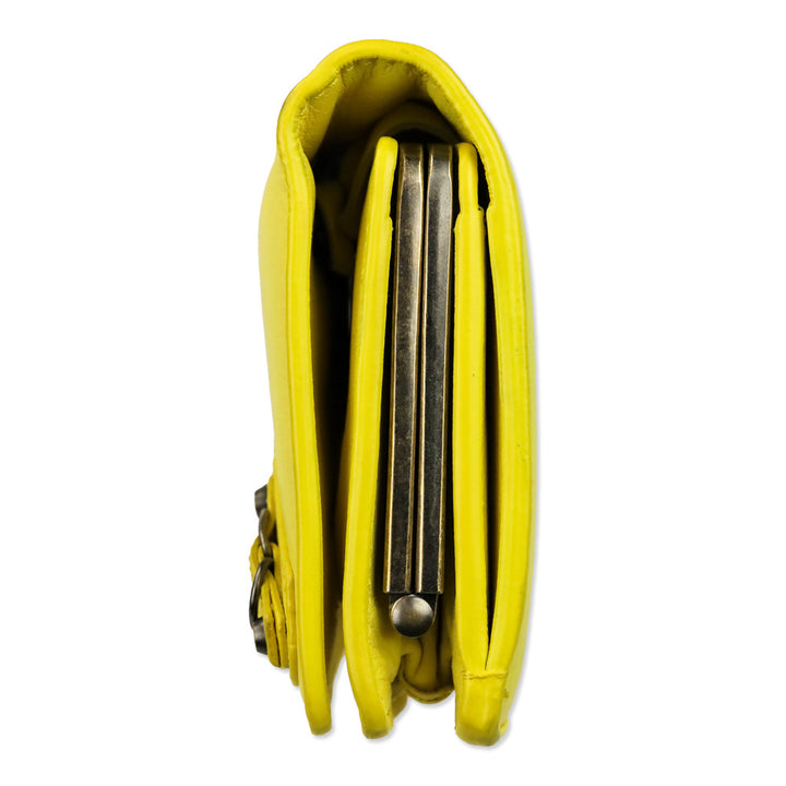 Balenciaga Yellow Leather Papier Wand Long Clutch