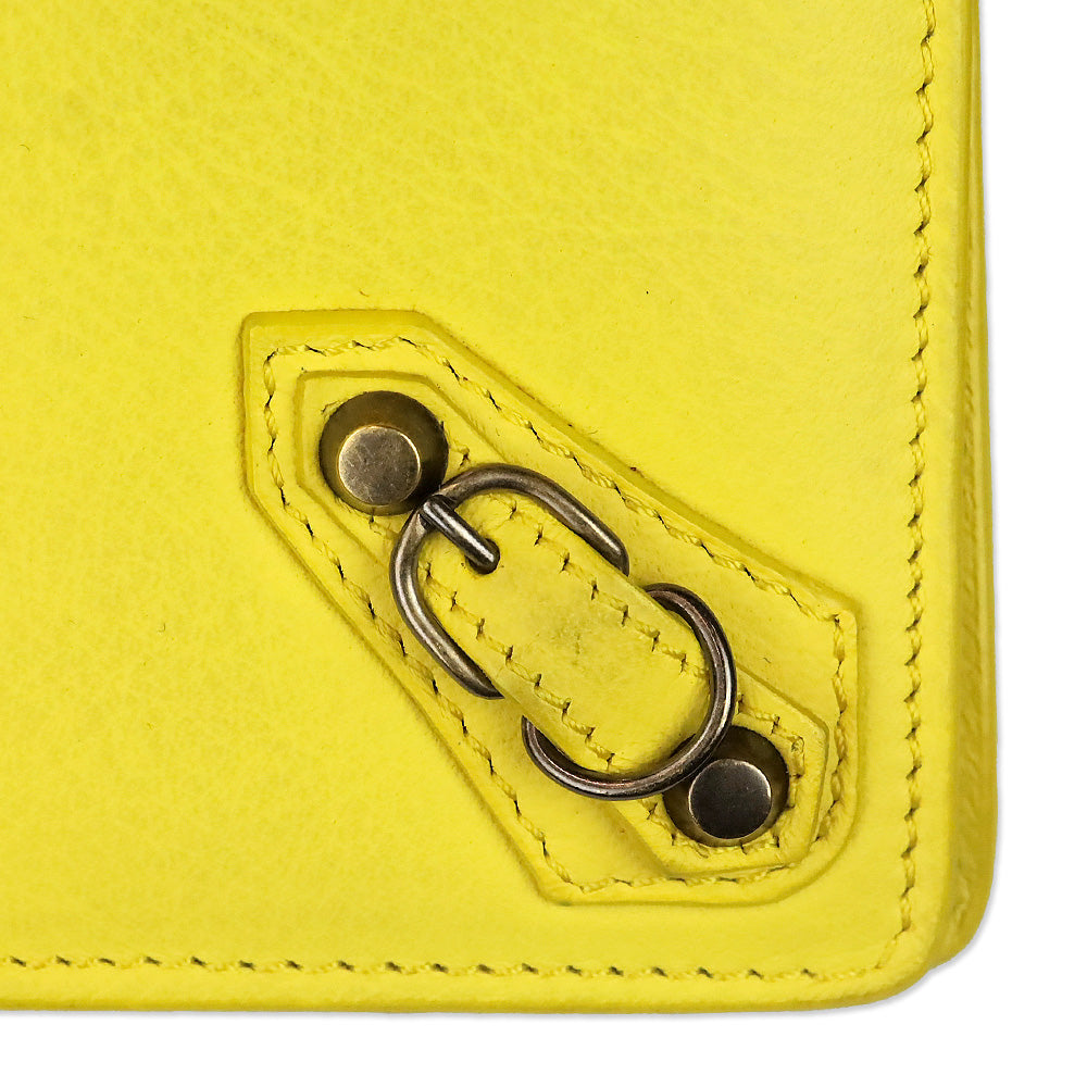 Balenciaga Yellow Leather Papier Wand Long Clutch