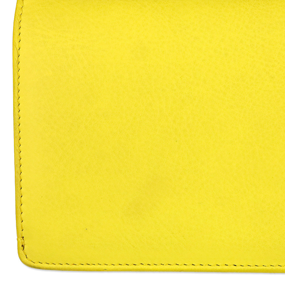 Balenciaga Yellow Leather Papier Wand Long Clutch