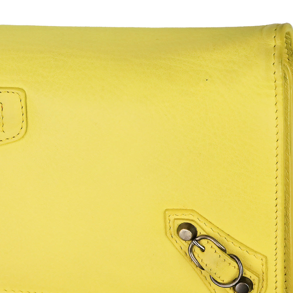 Balenciaga Yellow Leather Papier Wand Long Clutch