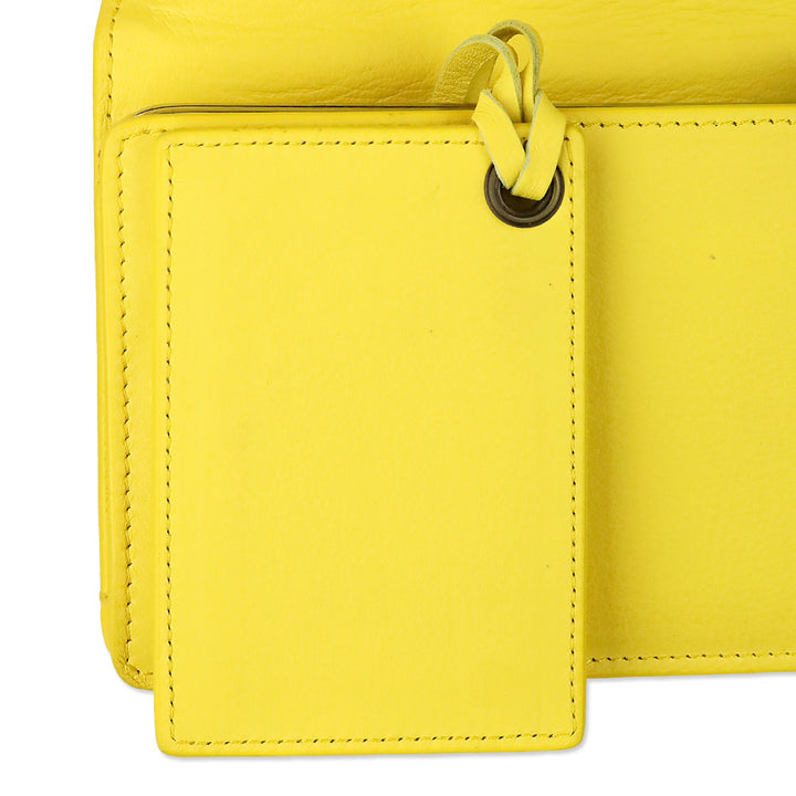 Balenciaga Yellow Leather Papier Wand Long Clutch