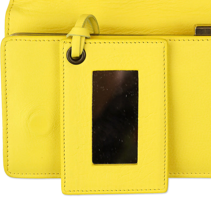 Balenciaga Yellow Leather Papier Wand Long Clutch