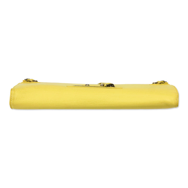 Balenciaga Yellow Leather Papier Wand Long Clutch