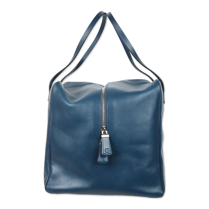 Bally Blue Leather Cube Tote