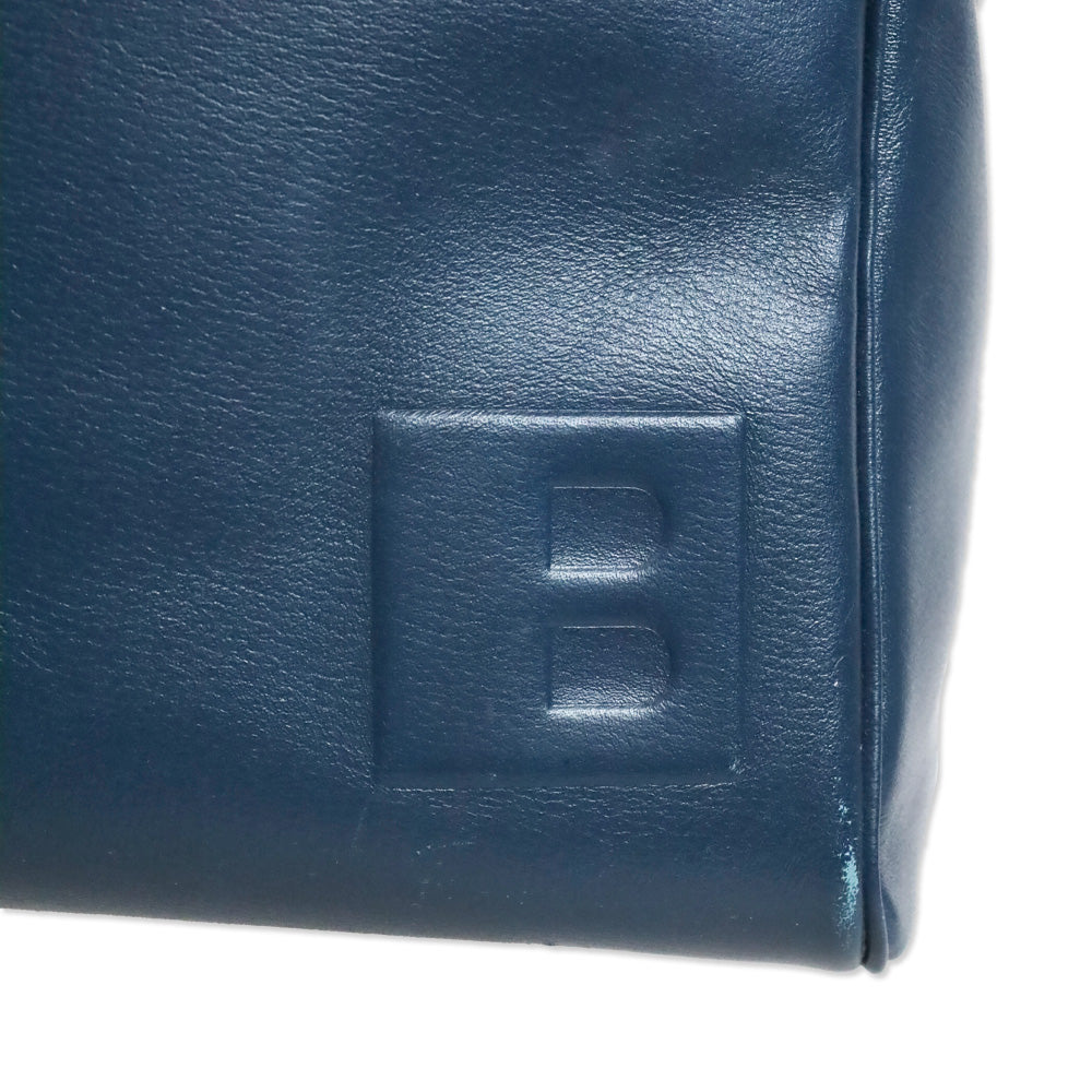 Bally Blue Leather Cube Tote