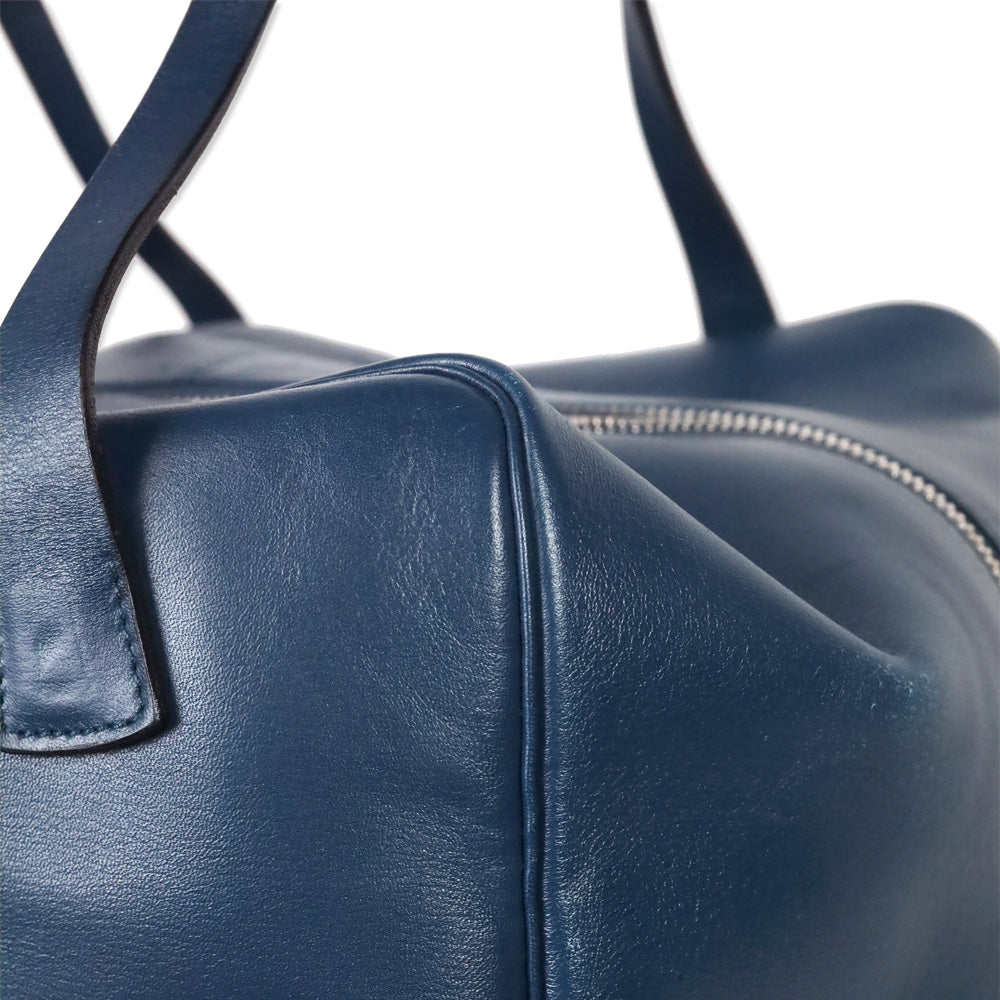 Bally Blue Leather Cube Tote