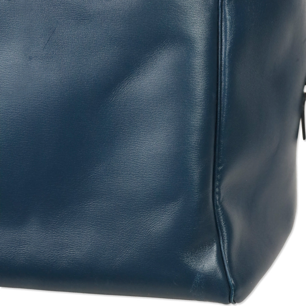 Bally Blue Leather Cube Tote