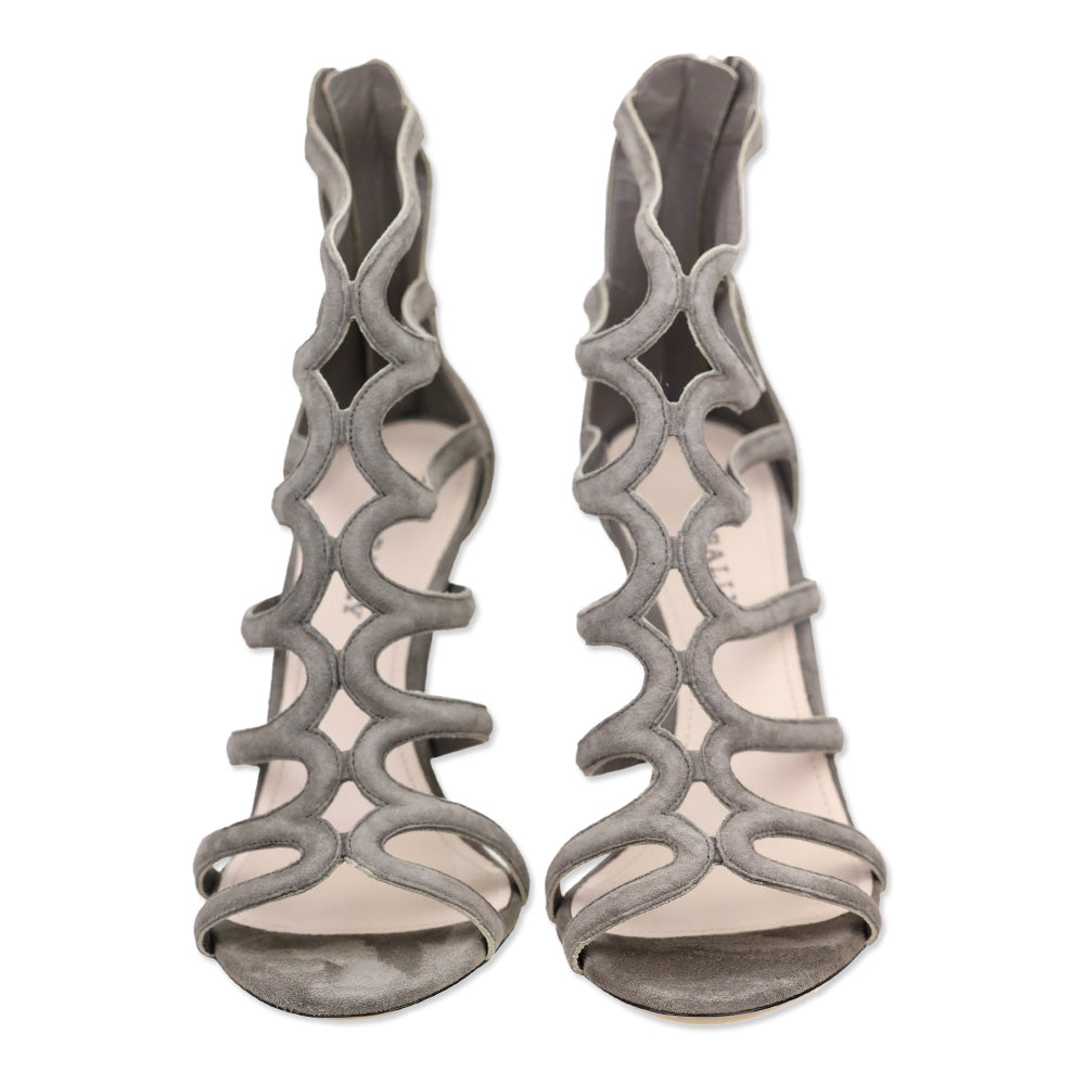 Bally Grey Suede Strappy Heel Sandal