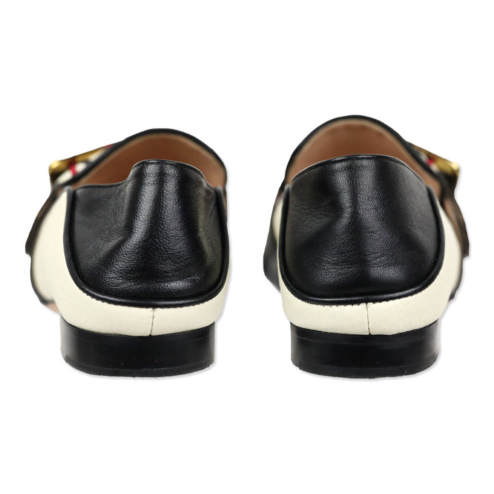 Bally Janelle Bone Calf Embroidered Buckle Loafer