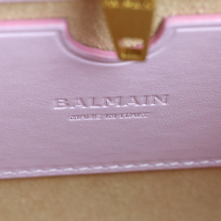 Balmain B-Buzz 23 Pink Suede & Lilac Leather Handbag
