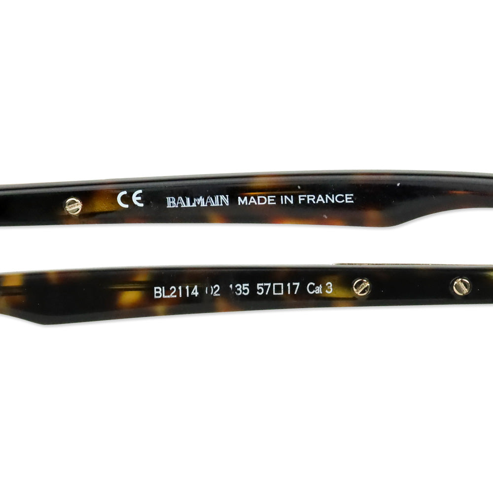 Balmain BL2114 Ecaille Grey Lens Flat Top Sunglasses
