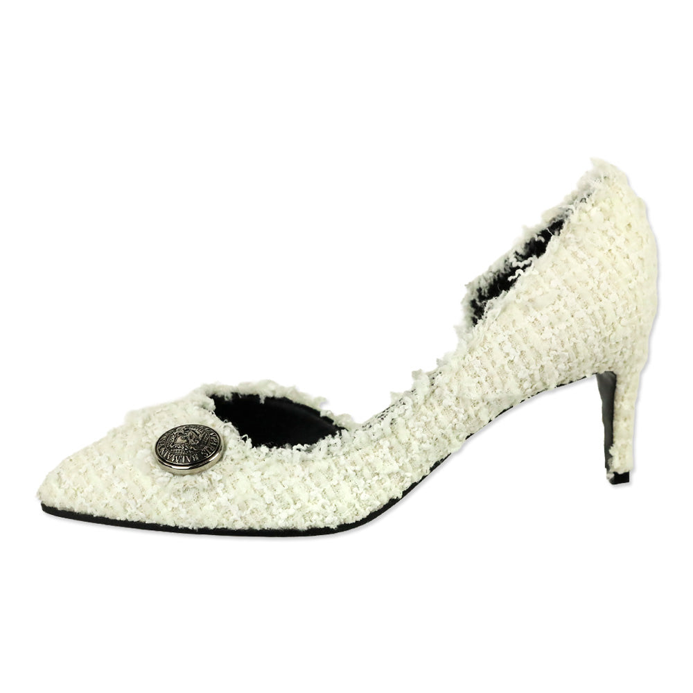 Balmain Julie White Tweed D'orsay Pump