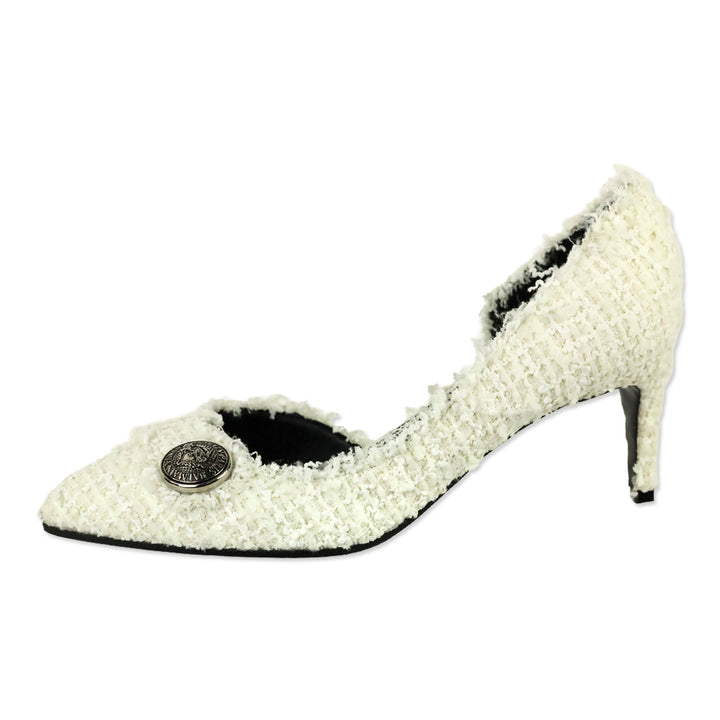 Balmain Julie White Tweed D'orsay Pump