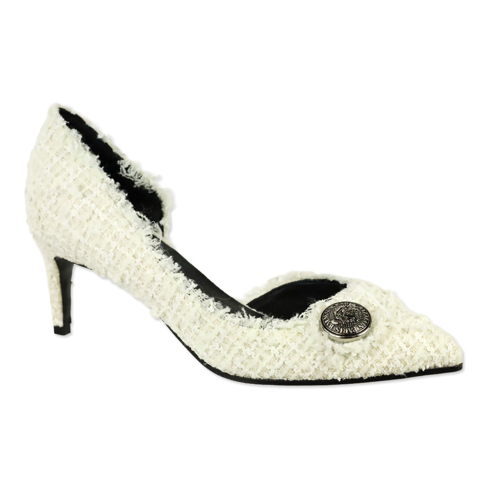 Balmain Julie White Tweed D'orsay Pump