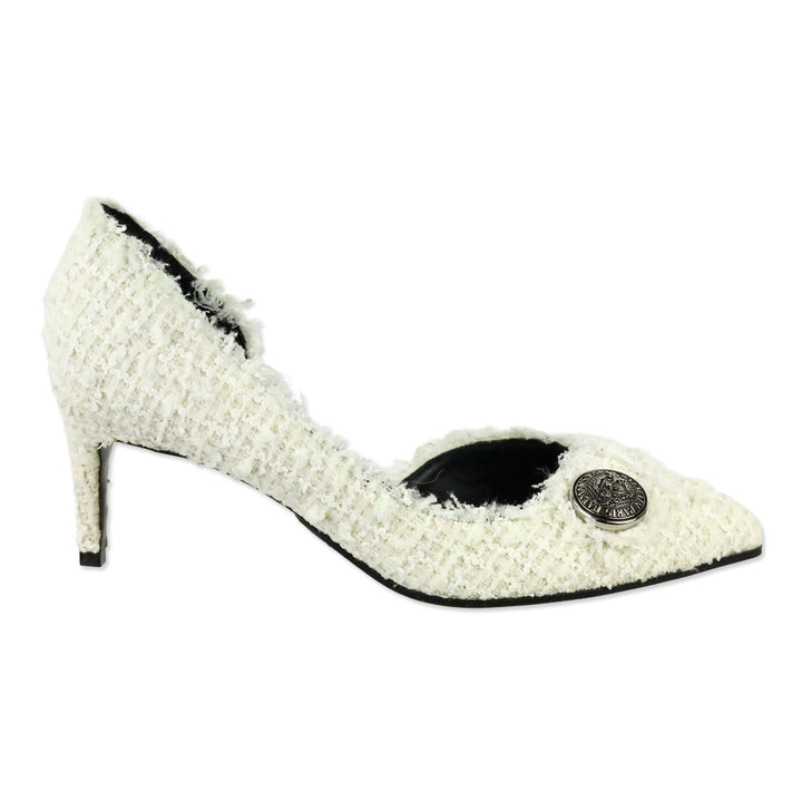 Balmain Julie White Tweed D'orsay Pump