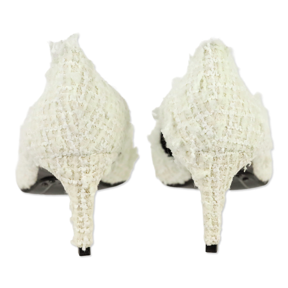 Balmain Julie White Tweed D'orsay Pump