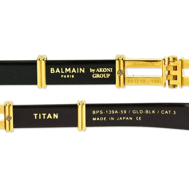 Balmain Paris Titan BPS139A-59 Black/Gold Sunglasses