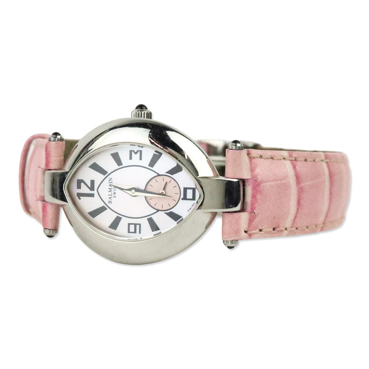 Balmain Stainless Steel Pink Croc Embossed Leather Excessive 3731 Watch